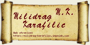 Milidrag Karafilić vizit kartica